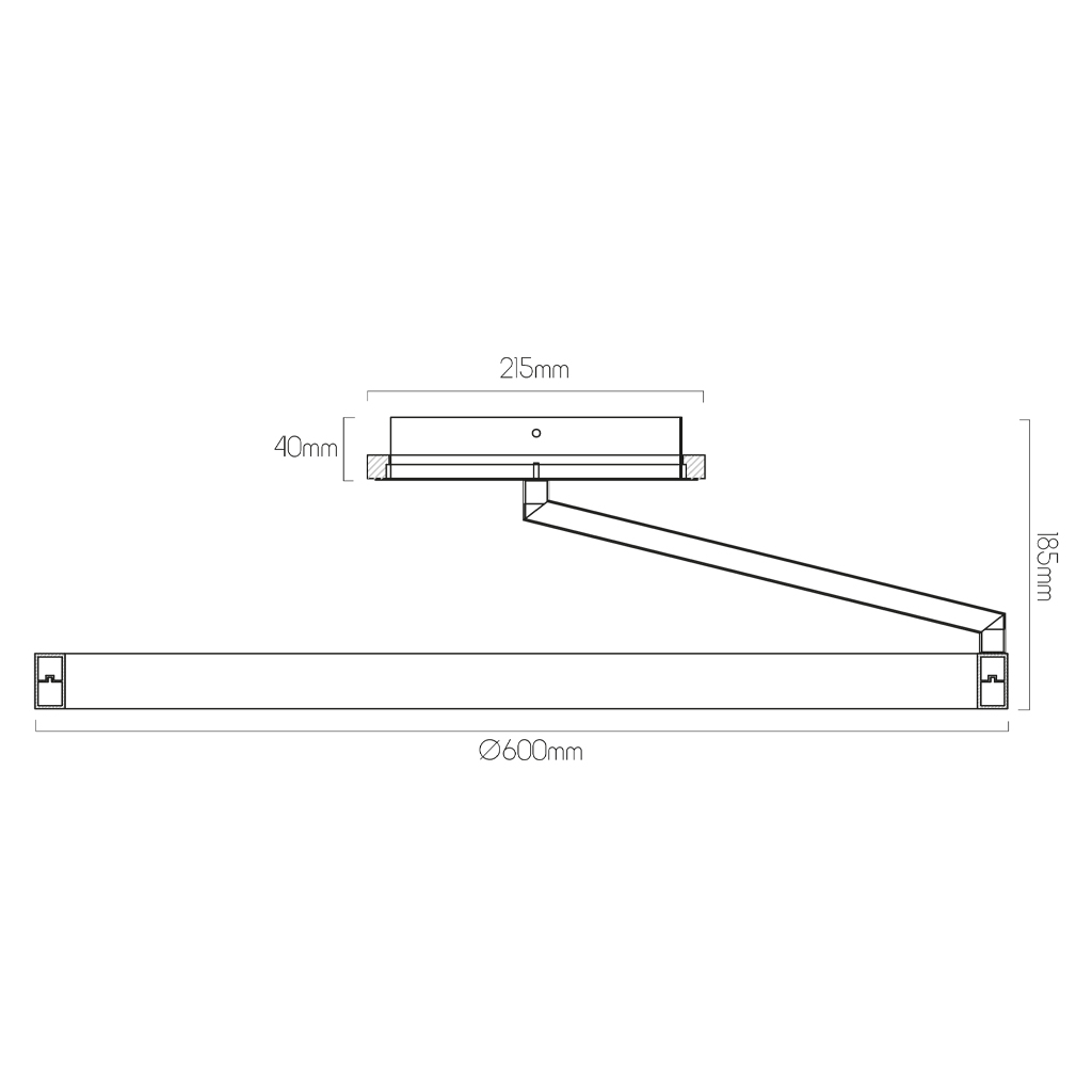BATON LED 29W 3000K Plafond lamp Ø600mm - 3