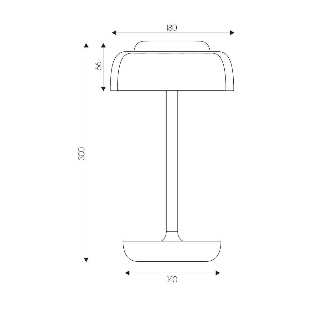 CYRUS LED tafellamp 3W 250Lm IP20, herlaadbaar, batterij incl, zwart - 2