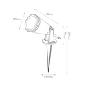 YAKU Pinspot IP65, zwart, GU10 excl - 2