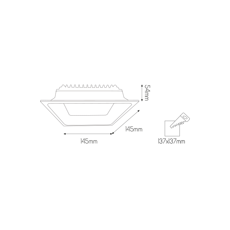 MICRA SQ inbouwspot 15W LED dimbaar 3000K 1200lm 14,5cm - 2