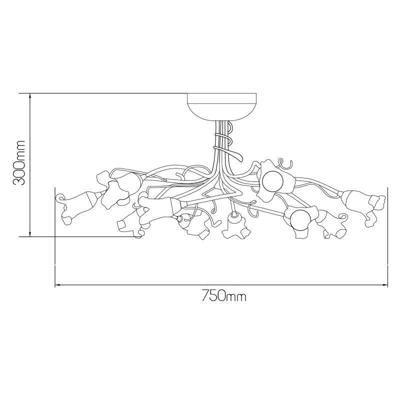 MIZAR PLAF.     10XG9 2,5W dim LED RUGGINE  1286/10A - 2