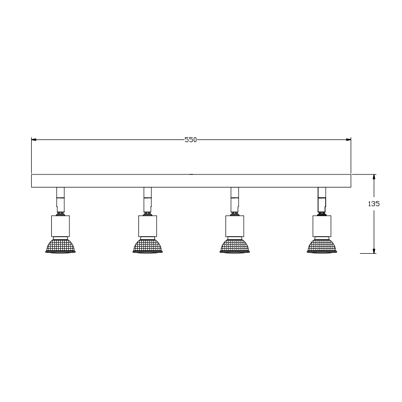 RUNE 4L bar GU10 LED 4,3W dim incl. zwart - 2