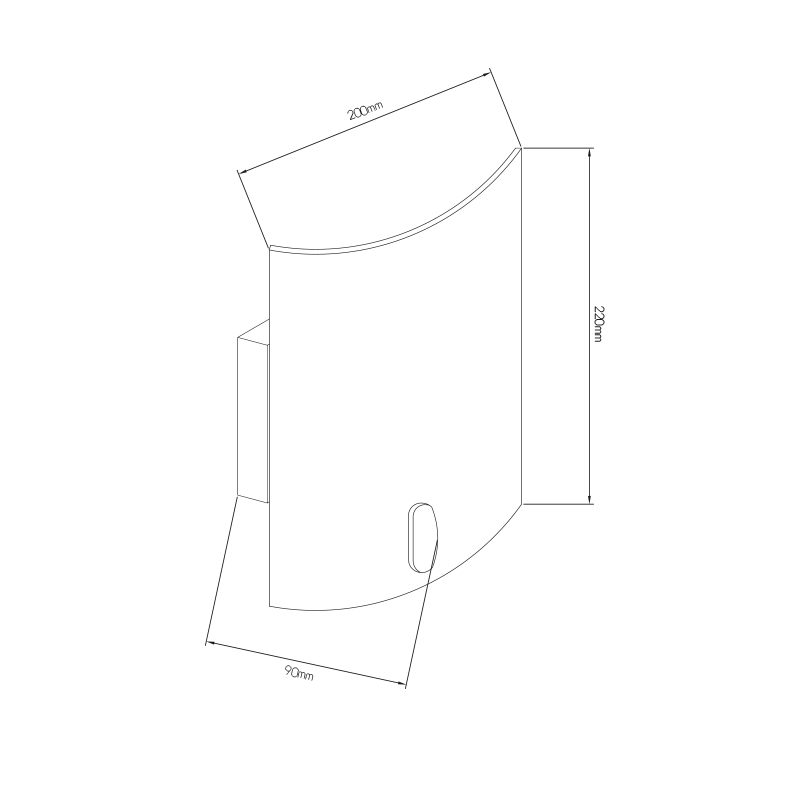 OHANA wandlicht 8W AC-Led 220x200 metaal+glas+goud - 2
