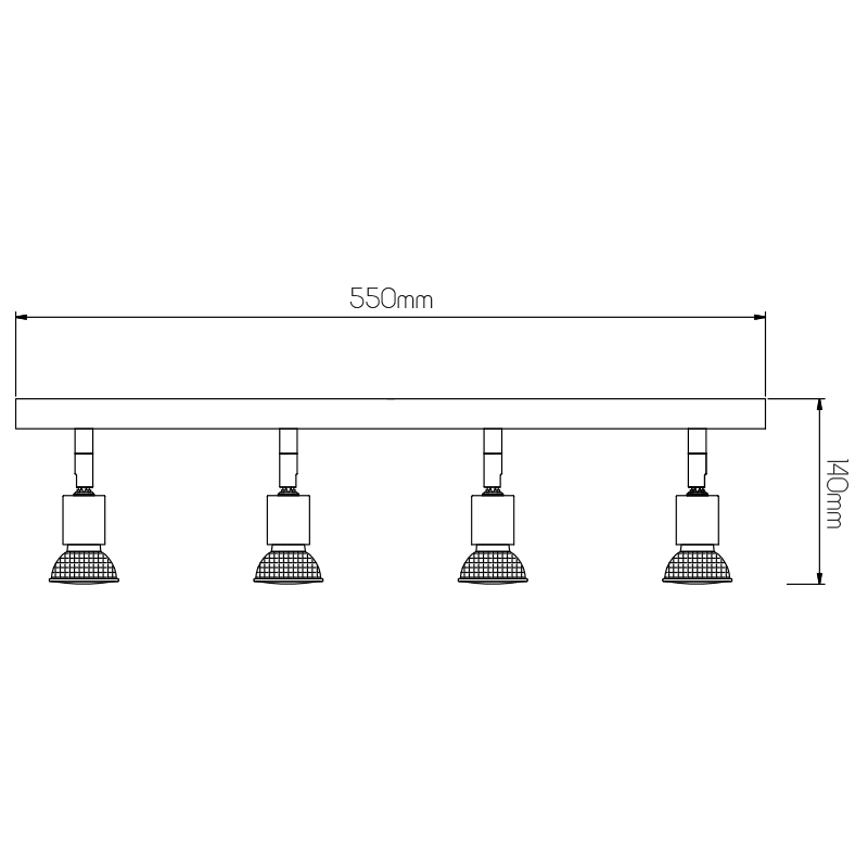 RUNE 3 BALK  4XGU10 LED 5W dim STAND  MAT WIT - 2