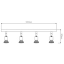 RUNE 3 BALK  4XGU10 LED 5W dim STAND  MAT WIT - 2