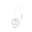 ONDA pendel 1x E27 Ø30cm wit + geborsteld goud - 2