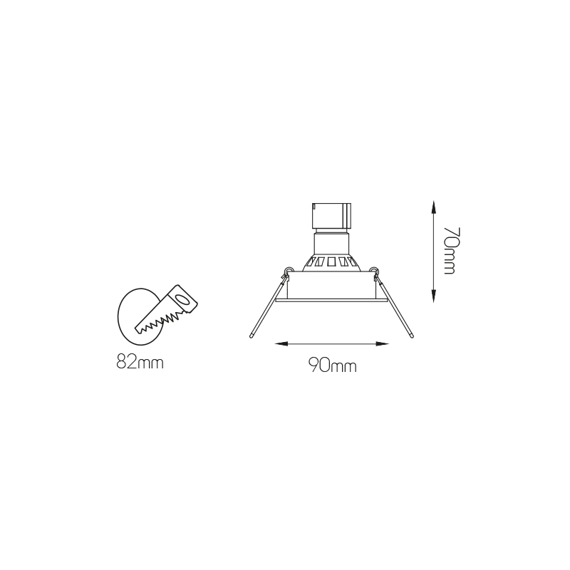 LINUX LED ROND sat.chr. inbouwspot GU10 5W incl - 2