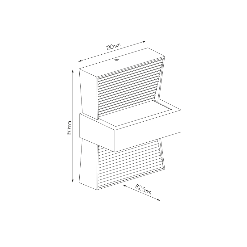 ESPRY v2.0 wandlicht grafiet Warm Wit LED max 1x7W IP54 - 2