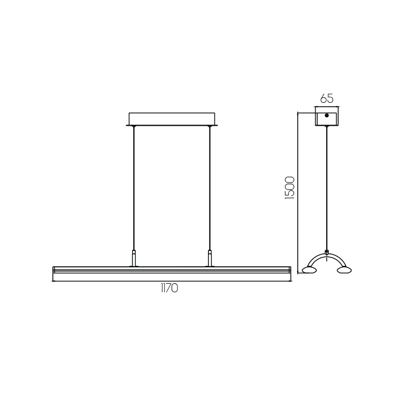 LINO LED 2x24Watt 3290lm Pendel 3000K zwart - 2