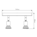 RUNE 2 BALK  2XGU10 LED 5W dim GLAS STAAL - 2