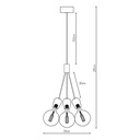 KOBAR pendel zwart/zwart 3x E27 - 2