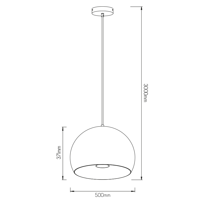 XOLO pendel diam 500mm LED 12W dimbaar wit (kabel 300cm) - 2