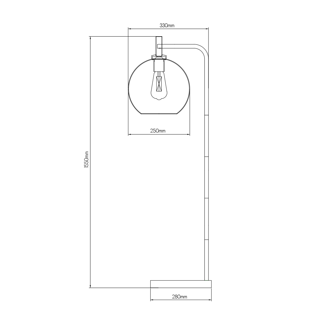 OSIRA Vloerlamp E27 Zwart, helder glas Ø250mm - 2