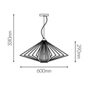 DAXOS 1x E27 pendel zwart Ø60cm - 2