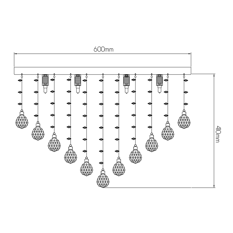 KRISTO SQ plaf. Chroom/cristal 8xG9 2,5W dim LED  incl - 2