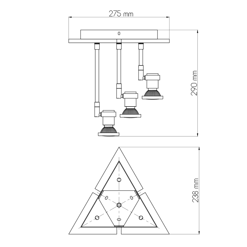 X-BASE+NUBIS PLAF 3XGU10 5W LED   AN.ALU - 2