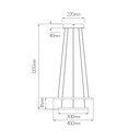 ANNU LED pendel 2 ringen 36W SMD LED 3000K dimbaar ø400+300mm wit - 2