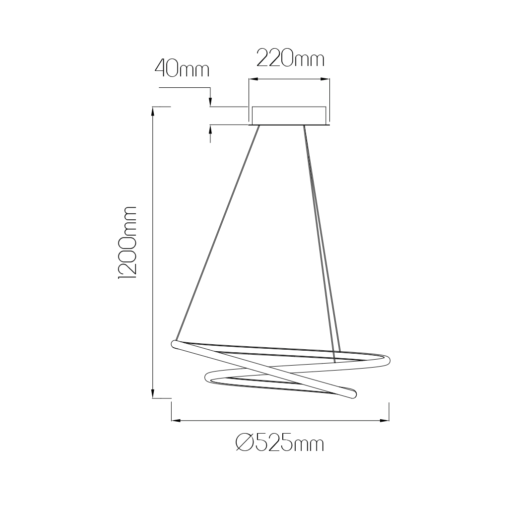 BOA LED Pendel 47W SMD LED 3000K dimbaar ø525mm wit - 2