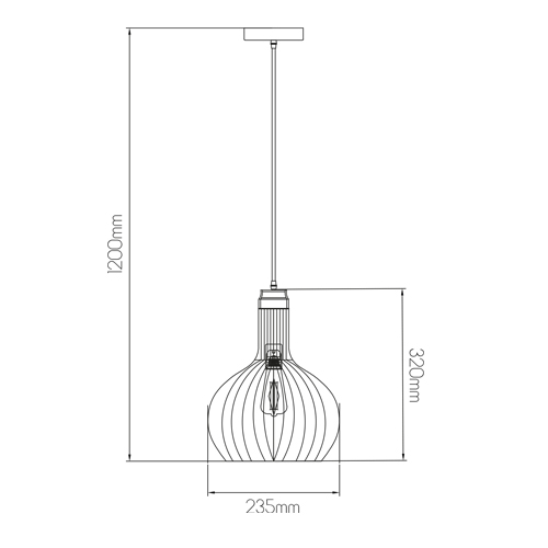 RAGA 1x E27 pendel zwart+koper Ø23,5cm - 2