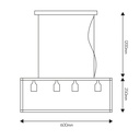 KAGO antiek koper pendel vierkant 4xE27 max 60W - 2