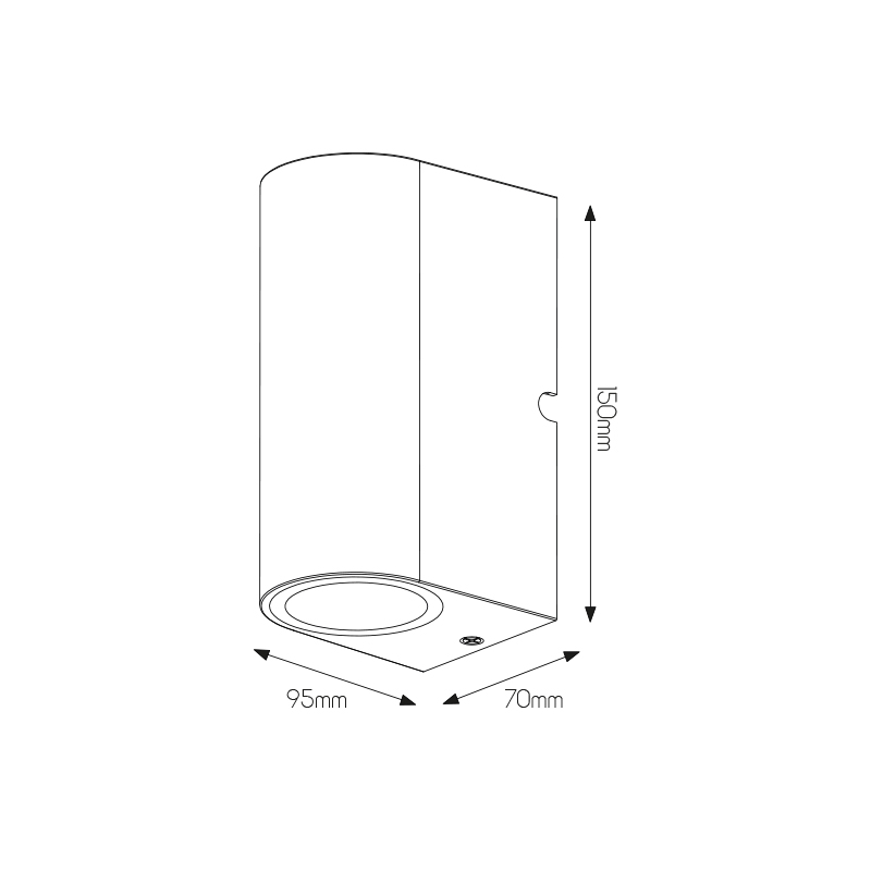 FLUX R wl 150mm 2x GU10 (excl) max 35Watt IP54 zwart - 2