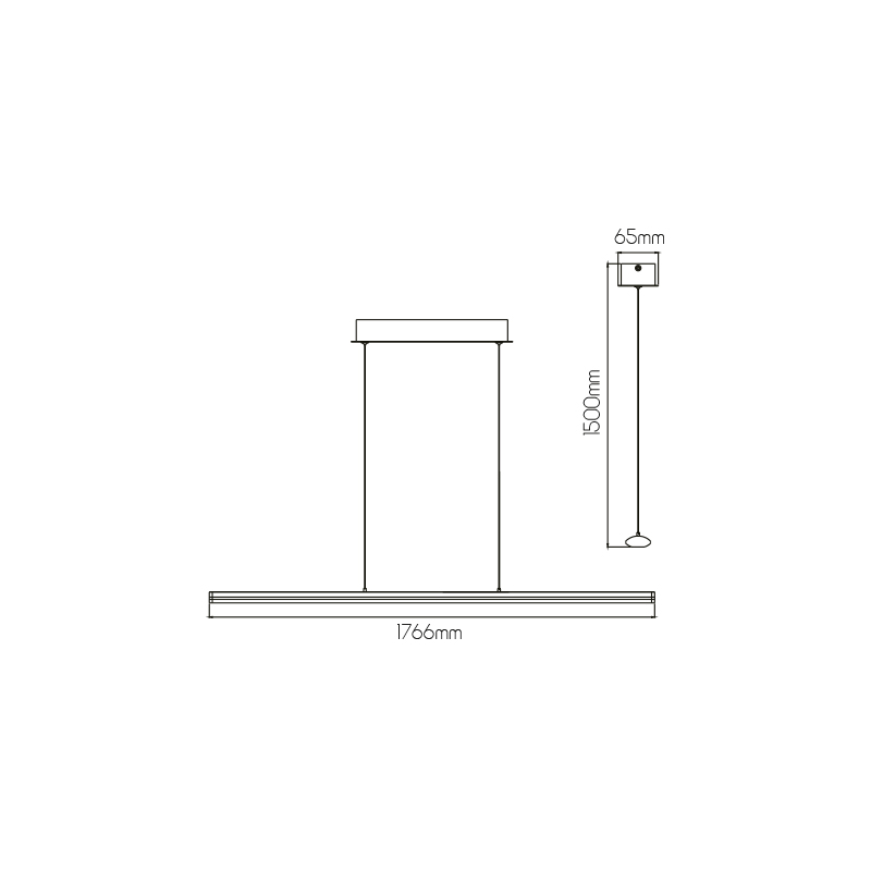LINO LED 36Watt 2867lm Pendel 3000K wit - 2