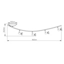 XZIBIT boog 4x GU10 5W LED wit/chroom - 2