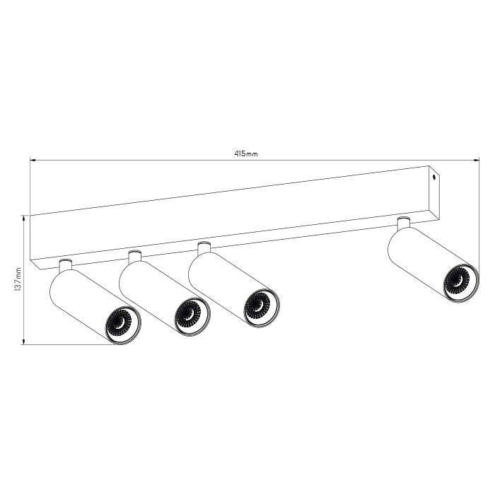 LOPAL 4L 4x 4,5W LED spot zwart - 2
