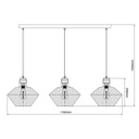 SHURU 3x E27 pendel zwart + koper balk - 2