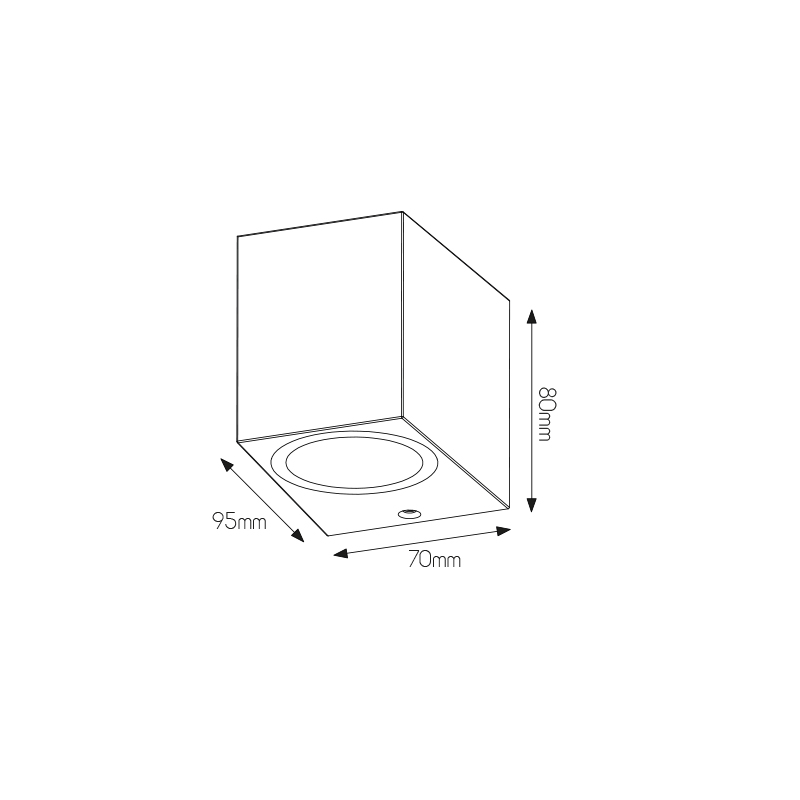 FLUX SQ wl 81mm GU10 (excl) max 35Watt IP54 zwart - 2