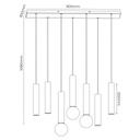 TABOO pendel 7L 4xGU10 (excl) 3xE27 (excl) zwart + geborsteld staal - 2