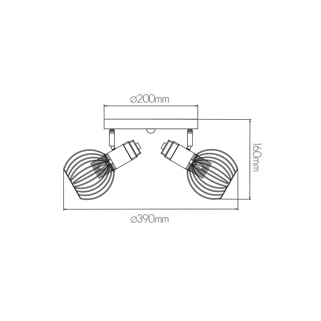RAGA Plafond licht 3x E14 zwart / brons - 2
