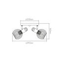 RAGA Plafond licht 3x E14 zwart / brons - 2