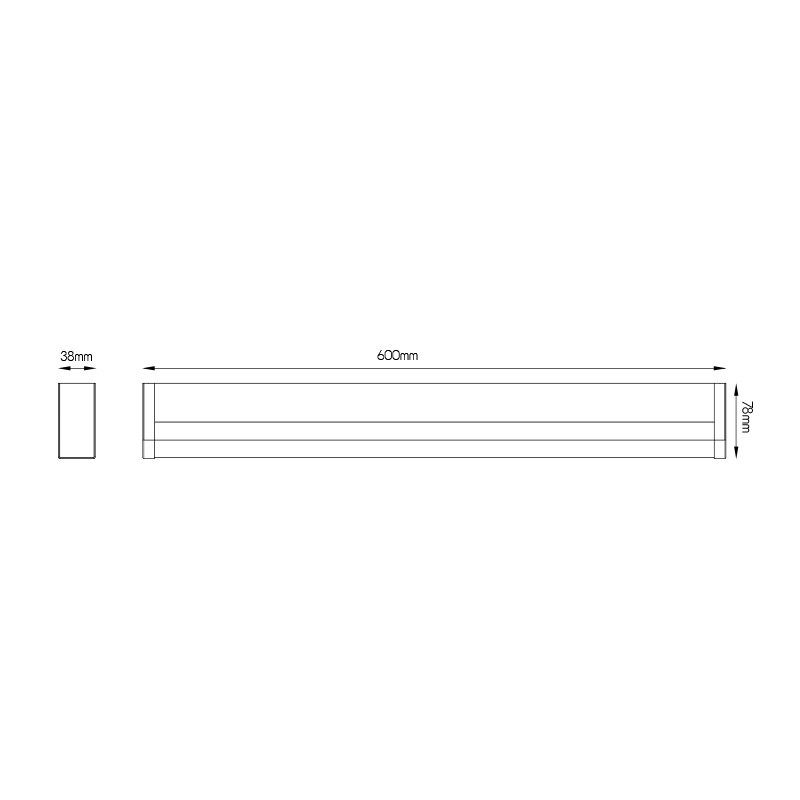 BANY wandlicht 12W LED 2700K IP44  600mm - 2