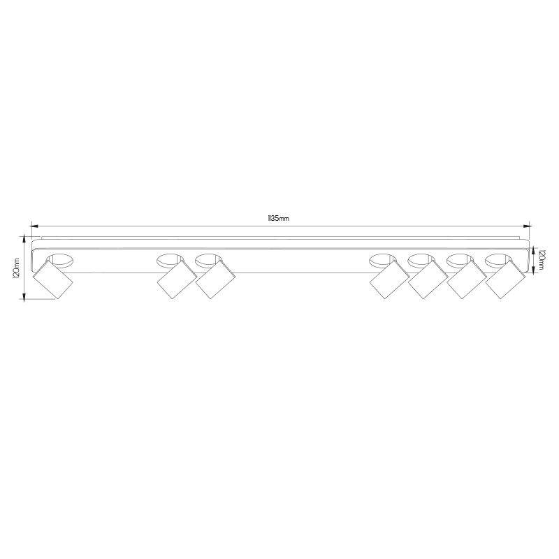 Nysit 7L B/B/B 7x4,5W GU10 dimmable LED incl. - 2