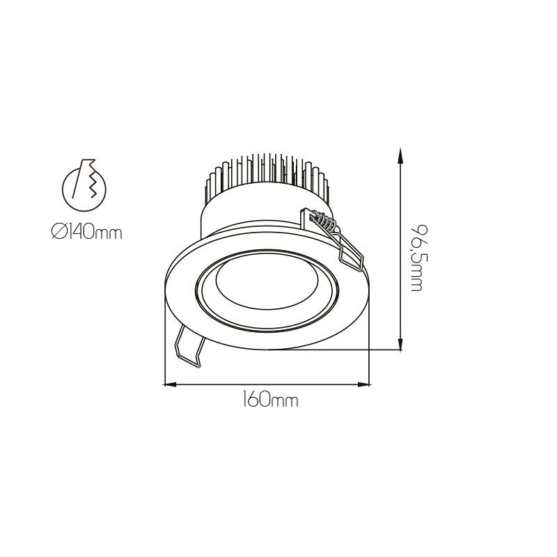 PARNA spot downlight round 25WLED/3000K/700mA 2150LM - 2