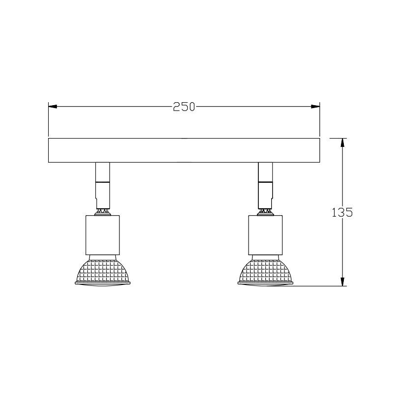 RUNE 2L GU10 LED 4,3W dim incl. zwart - 2