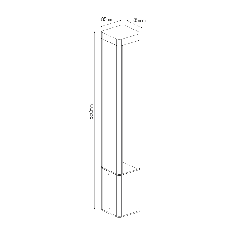 TUVA 2 paal 650mm 9 Watt LED 3000K IP65 zwart - 2