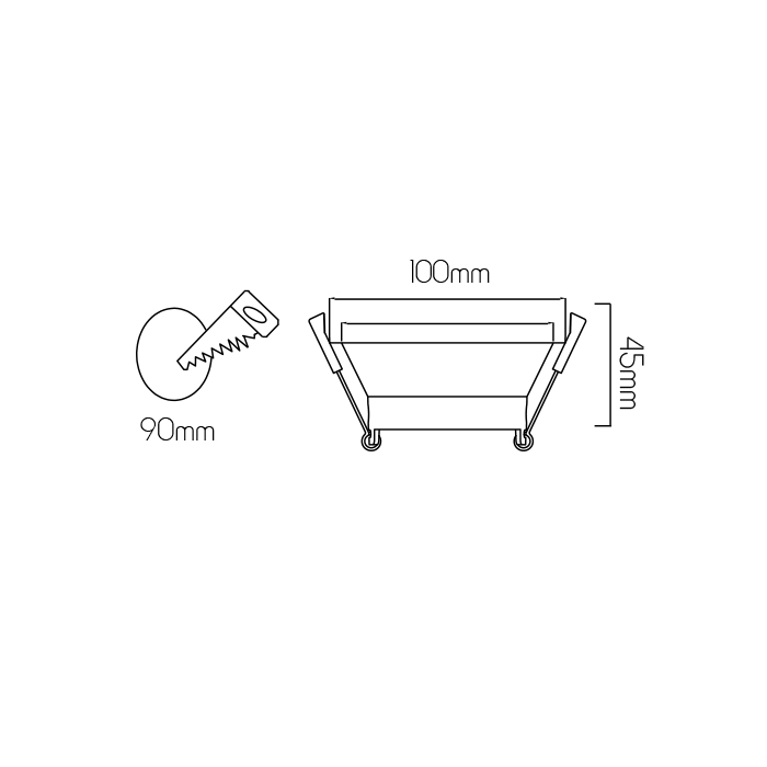 TETIZ inbouwspot deep design GU10 wit 30° richtbaar 90mm - 2