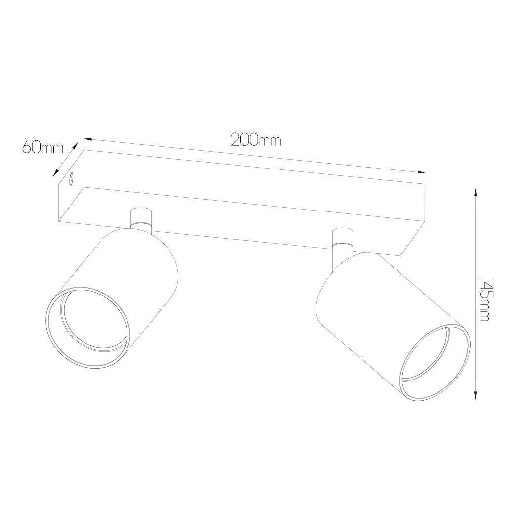 TABOO 2L GU10 (excl) zwart + geborsteld staal, spot - 2
