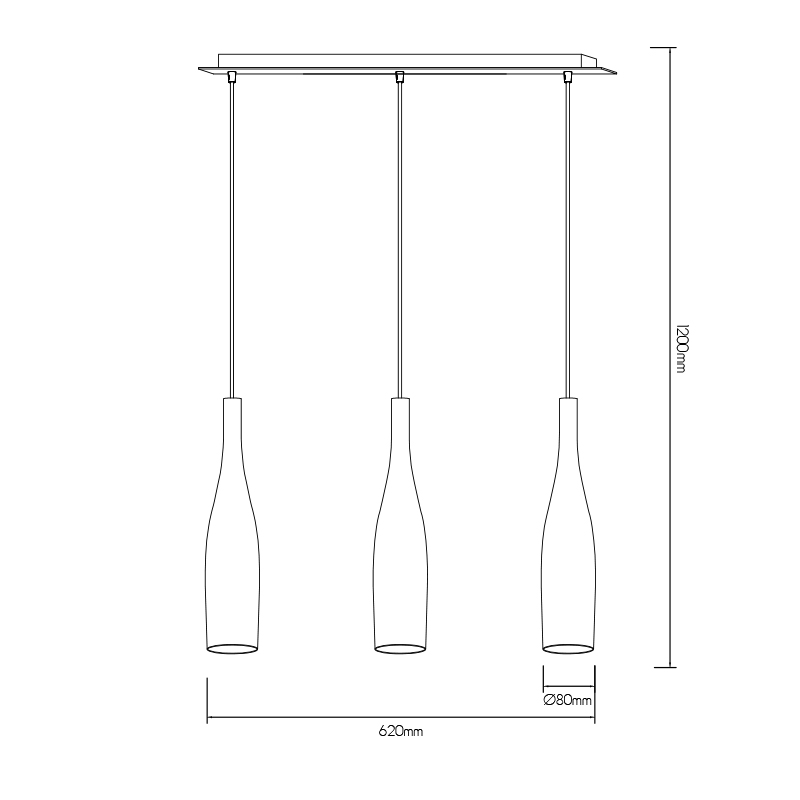 KIRINA pendel 3xE27 geborsteld staal/melkwit glas - 2