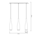 KIRINA pendel 3xE27 geborsteld staal/melkwit glas - 2