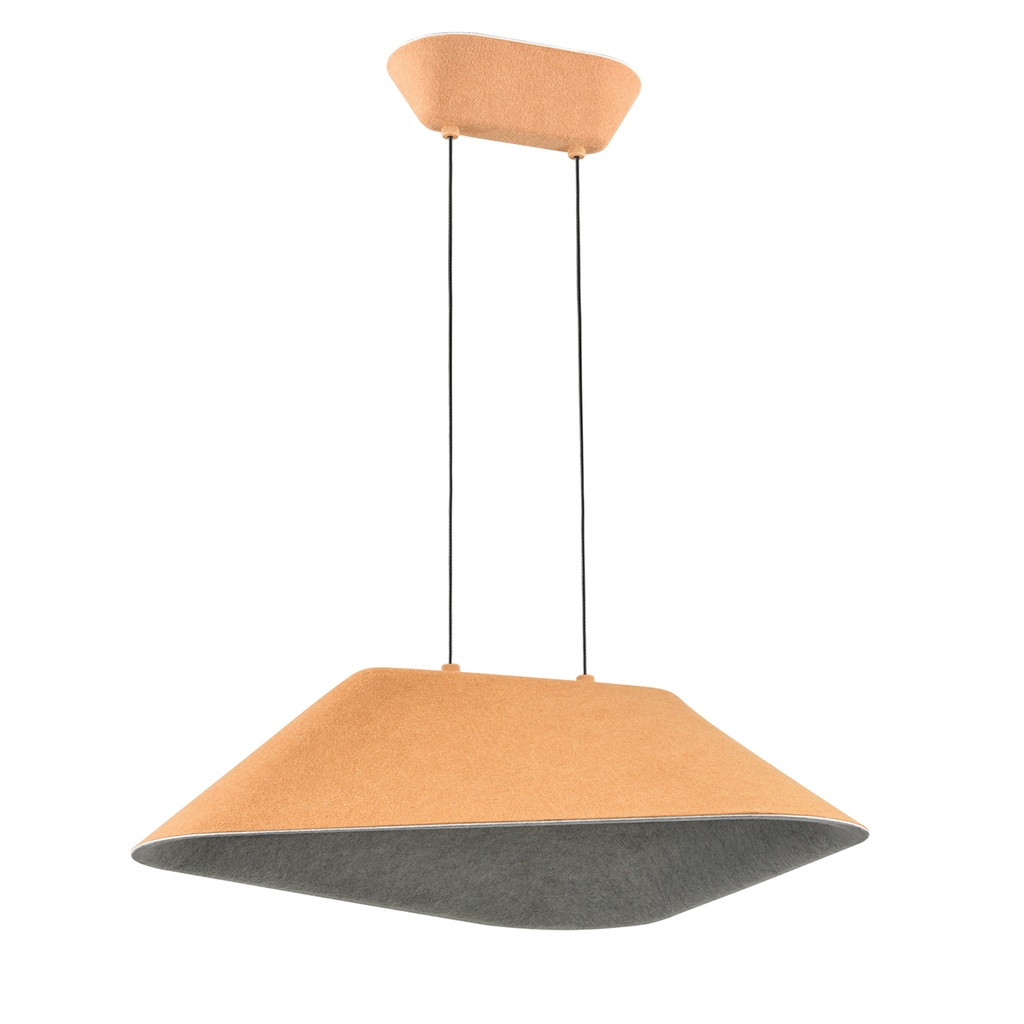 ITZU 8,7W LED Pendel 550x550mm dimbaar vilt licht bruin / grijs - 2