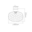 OKIRU Plafond lamp E27 Goud + as grijs glas Ø300mm - 2