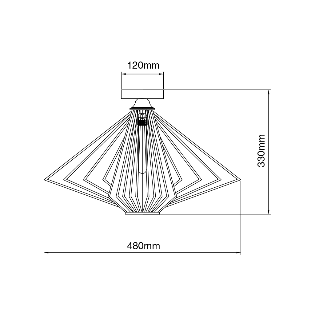 DAXOS 1x E27 plafondlamp zwart Ø48cm - 2