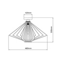 DAXOS 1x E27 plafondlamp zwart Ø48cm - 2