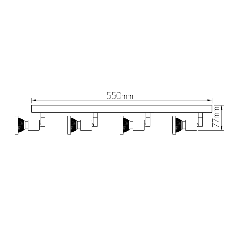 ROBUS 4L bar GU10 LED 5W dim incl. zwart / brons - 2