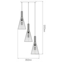 THAN pendel 3x E27 mat zwart + witte kap - 2