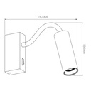 LOPAL 1L 4,5W LED wand licht / leeslamp met schakelaar wit - 2