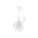 OKIRU Pendel E27 Zwart + as grijs glas Ø275mm - 2
